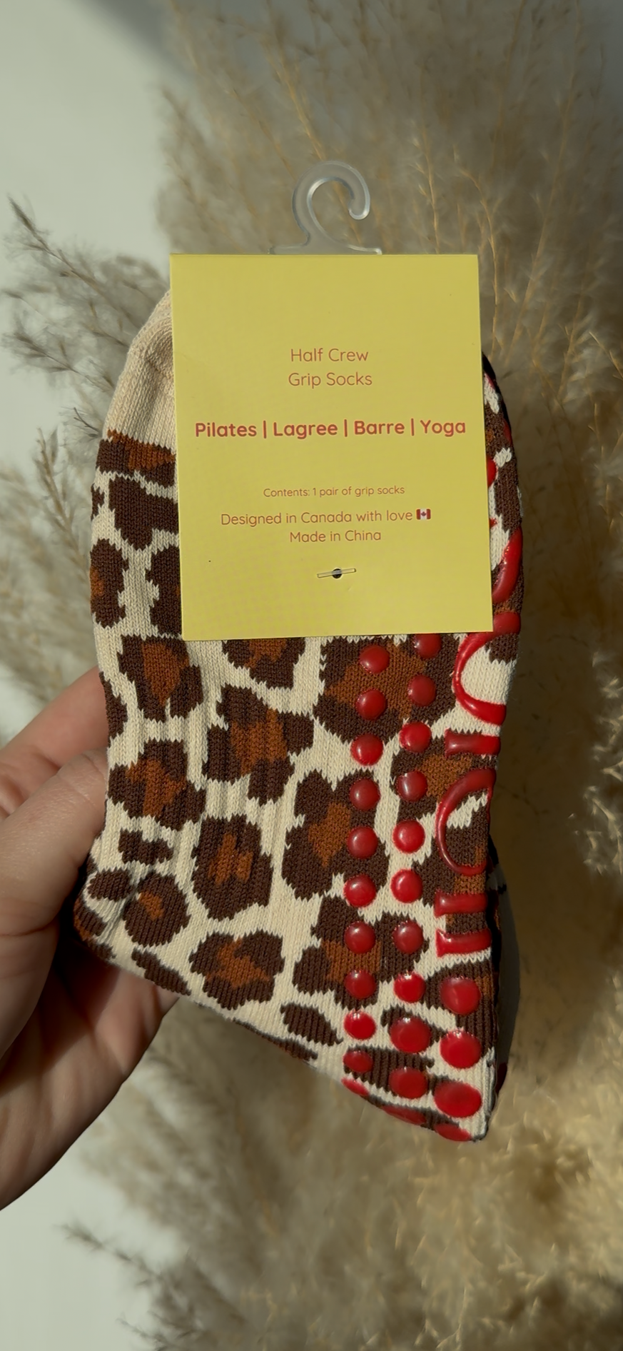 cheetah grippy socks