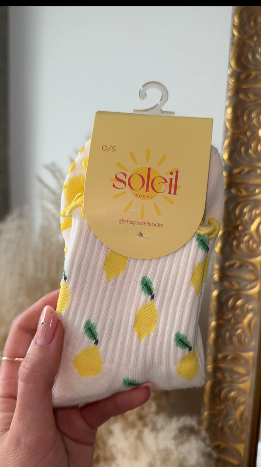 lemon grippy socks