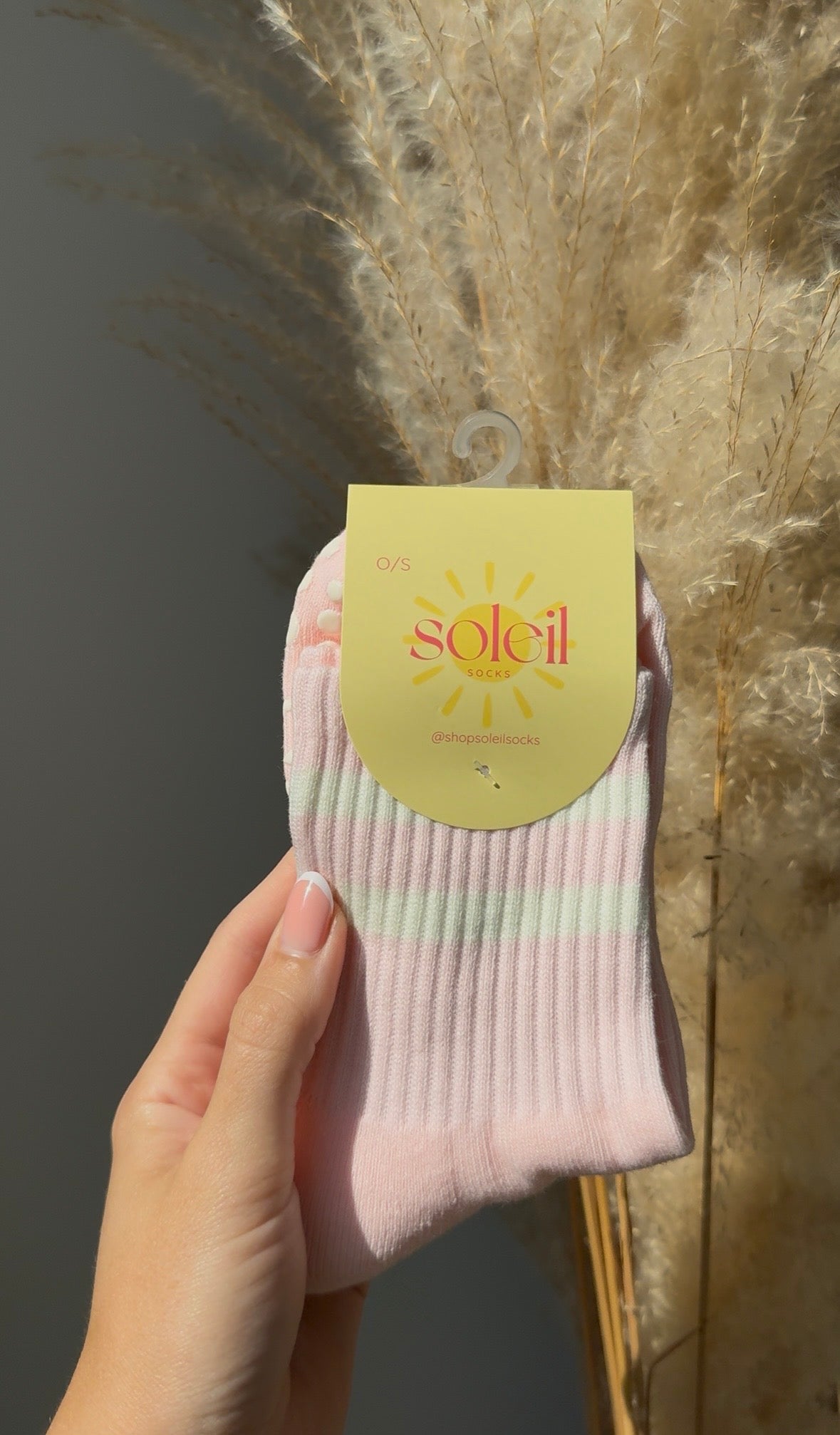 pink + white sock