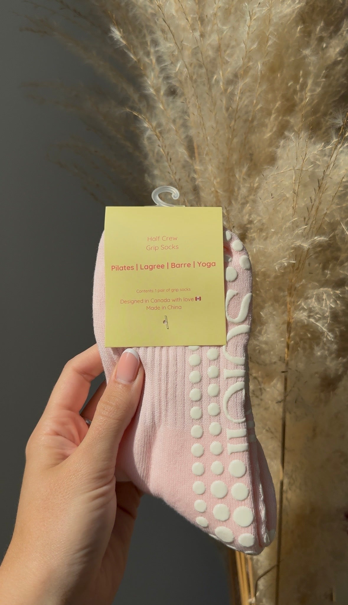 pink + white sock