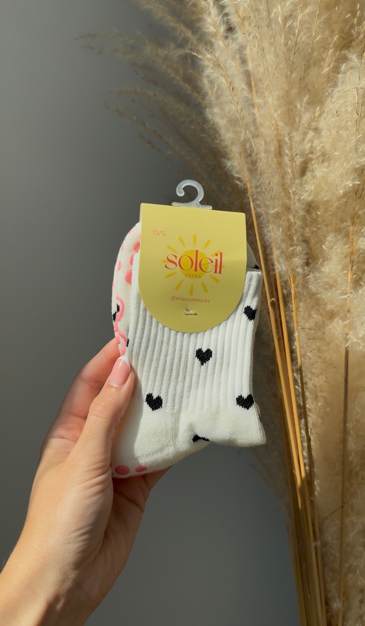 polka hearts socks